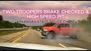 Two Troopers Vehicles Disabled and High Speed PIT During Police Chase  Arkansas State Police [upl. by Hakceber]