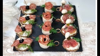 BASTANO 5 MINUTI E SONO PRONTI  ANTIPASTI DELLE FESTE TARTINE NATALIZIE [upl. by Bak]