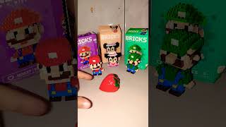 🌈Mario and Luigi Cutting Strawberry 🍓 bricks supermariobros luigi funny shorts [upl. by Alyce]