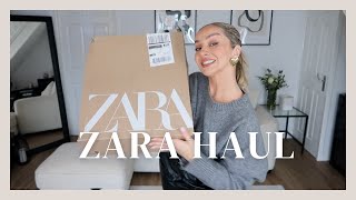 HUGE ZARA HAUL  TRYON 2024  Jeans trousers jackets  basics [upl. by Townshend]