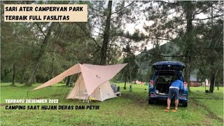 CAMPING DI SARI ATER CAMPERVAN PARK  CAMPING SAAT HUJAN DERAS PETIR  NATUREHIKE ANGO 3 [upl. by Cogen]