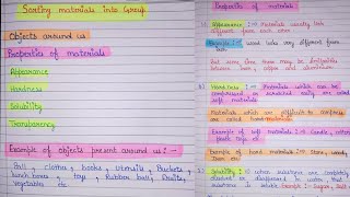 Sorting materials into group class 6 chapter 4  sorting materials into group chapter 4 notes [upl. by Naujud363]