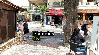 What to see in Platanias in Chania  4K Walking Tour  City Driver Tours [upl. by Nylirrej]