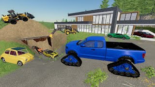 Finding Secret bunker full of cars at abandoned mansion  Farming Simulator 22 [upl. by Beniamino]