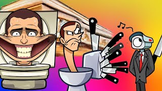 Skibidi Toilet Psycho Skatch Animation — Coffin Dance Song PARODY [upl. by Bravin]