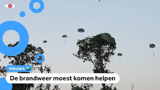 Parachutisten belanden na mislukte sprong in boom [upl. by Ahsrat745]