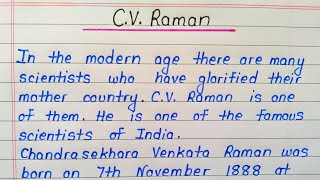 CV Raman essay in english  Short biography of CV Raman [upl. by Neltiak]