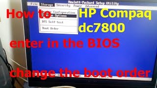 How to enter in BIOS change the boot order HP Compaq dc7800 ultra slim desktop PC E051 [upl. by Reiser]