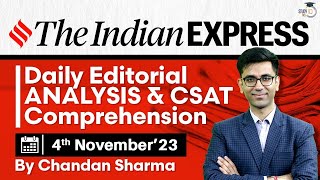 Indian Express Editorial Analysis by Chandan Sharma  4th November 2023  UPSC Current Affairs 2023 [upl. by Atworth]