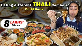 Eating different THALI Food for 24 Hours  Food Challenge🍱 [upl. by Abehsat]