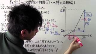 【数学】中240 一次関数の利用③ 水槽の応用編 [upl. by Eimmas980]