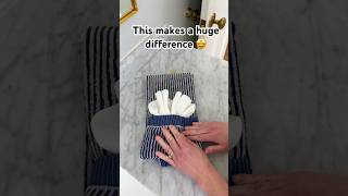 We love this fancy towel folding hack ❤️ cleaningmotivation hacks bathroomdesign cleanwithme [upl. by Misak]