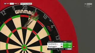 Jose de Sousa busts 181 with 180 Score  World Cup of Darts 2022  Funny Mistake Miscount [upl. by Pryor]