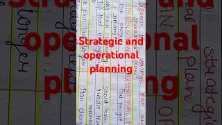 Strategic and operational planning Difference between operational and strategic plan bsc nsg [upl. by Okimat]