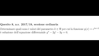 Equazione differenziale con parametro Quesito di calcolo differenziale [upl. by Ahsitan]