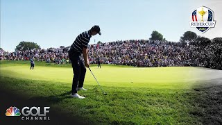 Jordan Spieth hits HUGE chipin to tie match for US  2023 Ryder Cup Highlights  Golf Channel [upl. by Nonnag151]