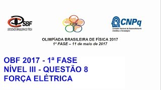 OBF 2017  1ª FASE  NÍVEL III  QUESTÃO 8  FORÇA ELÉTRICA [upl. by Liarret]