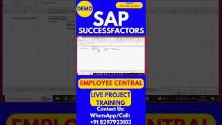 SAP SuccessFactors Employee Central Training Video 11 20 Sep 2024 sapsuccessfactorstraining [upl. by Uriel]