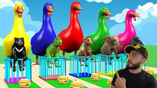 Cow Elephant Tiger Gorilla Hippo 3d Animal Long Slide Game Funny 3d Paint Animals Cage Game [upl. by Chandra]