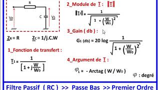 Filtre Passif RC PASSE BAS premier ordre [upl. by Loren]