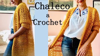 Chaleco largo a crochet para mujer ¡Paso a paso [upl. by Adiuqram552]