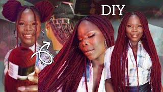 ULTIMATE Twist Hairstyle Using Acrylic Yarn On Natural Hair  Knotless braid method  Easy DIY [upl. by Nireil34]