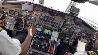 FlySax DC914 5YSAZ Flightdeck Takeoff from Mombasa [upl. by Tala16]