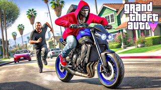 LA FOLLIA DI CJ RUBANO MOTO IN 3 SULL AFRICA TWIN  GTA 5 CJ MOD VITA DA GANGSTER [upl. by Aninay]