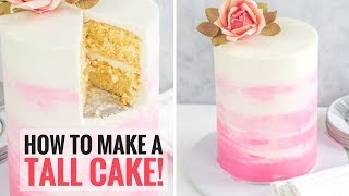 How to Make a Tall Cake Double Barrel Cake [upl. by Yeca380]