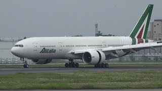 Alitalia 777200ER EIDBK EIDDH Landing at NRT 34R [upl. by Noived678]