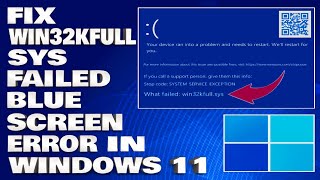 How To Fix Win32kfullsys Failed Blue Screen Error in Windows 1110 Solution [upl. by Everett]