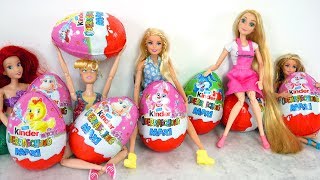 Big Kinder Surprise EASTER EGGS Barbie Surprise Eggs Kejutan Telur Surpresa Ovos da páscoa [upl. by Asyla]