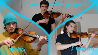 Adult beginner violinist  1 year progress selftaught [upl. by Akinom]