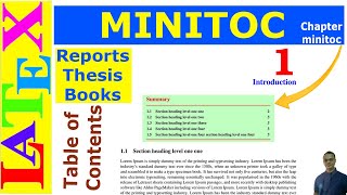 Mini Table of Contents Minitoc for Each Chapter in ReportsBooks Latex Advanced Tutorial26 [upl. by Tolliver]