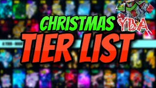 YBA NEW OFFICIAL YBA CHRISTMAS SKIN TRADING TIER LIST DECEMBER 2023 CHRISTMAS [upl. by Monda]