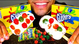 GUSHERS CANDY POPSICLES FRUIT EATING MOUTH SOUNDS MUKBANG ASMR NO TALKING CHEWY [upl. by Annahvas715]