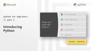 Introducing Python  Python for Beginners 2 of 44 [upl. by Ahseik]