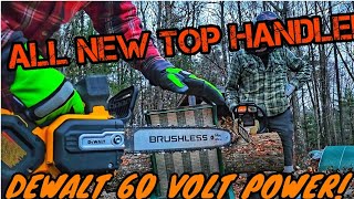 The ALL NEW Dewalt 60V Top Handle 14quot quotProfessionalquot battery chainsaw [upl. by Ynaitirb]