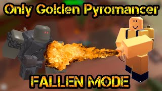 SOLO Only Golden Pyromancers Fallen Mode Roblox Tower Defense Simulator [upl. by Atrim]