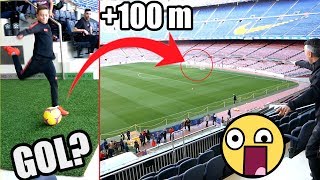 PUBLICIDAD RETO DEL GOL A 100M EN EL CAMP NOU CON YOUTUBERS [upl. by Irved906]