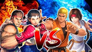 Ryu and Sakura vs Ryo and Yuri Sakazaki  Sprite Animation  feat revenantANIMS [upl. by Anaahs]