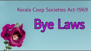 Kerala Coop Societies ActBye laws Malayalam [upl. by Adoh]