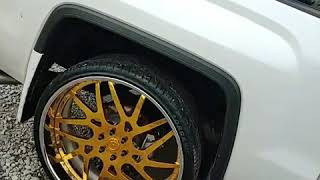 28 inch liquid gold forgiato rims 295 tires gmc Denali 1500 ulohos indy [upl. by Nol1]