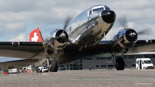 HISTORIC Swissair Douglas DC3 Start Up amp TakeOff  Great Sound [upl. by Ellenid]