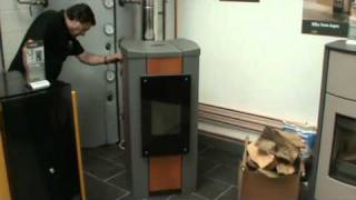 Rika Pellet stove loading pellets [upl. by Raoul]