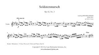 Ludwig Mendelssohn  Soldatenmarsch Op 62 No 3  Violin [upl. by Laurentia]