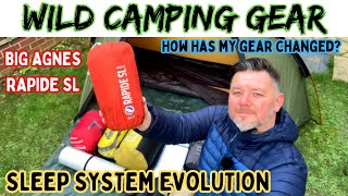 Wild Camping Gear Update  Sleep System Evolution  Big Agnes Rapide SL  Mats Bags and Pillows [upl. by Boehike571]