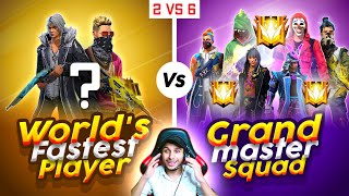 World 🌎 Fastest Player 🔥 vs 6 Grandmaster players  Garena Free Fire [upl. by Matthias]