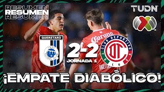 HIGHLIGHTS  Querétaro 22 Toluca  Liga Mx  CL2024 J1  TUDN [upl. by Bunker]