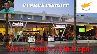 Nissi Avenue Ayia Napa Cyprus  An Evening Stroll [upl. by Anaitsirc969]